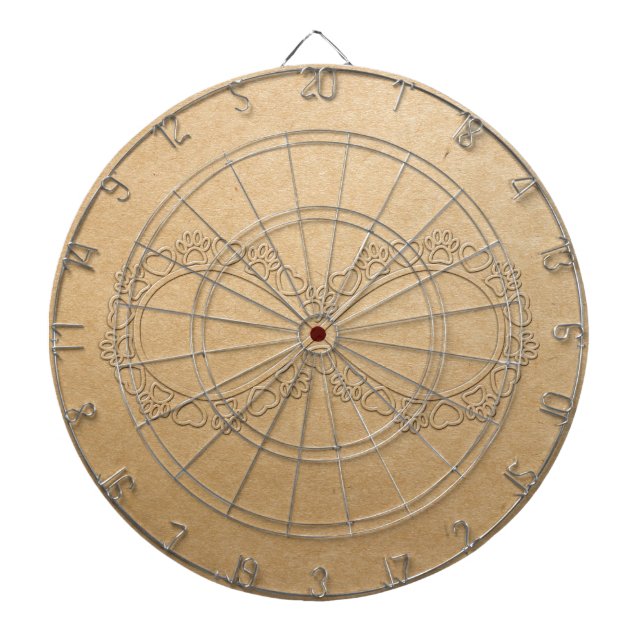 Infinite Love Dog Paw Print Dartboard (Front)