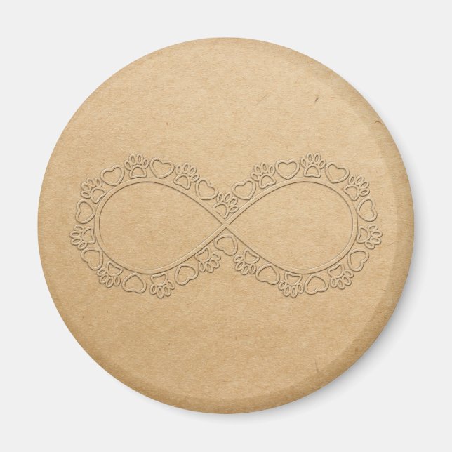 Infinite Love Dog Paw Print Magnet (Front)
