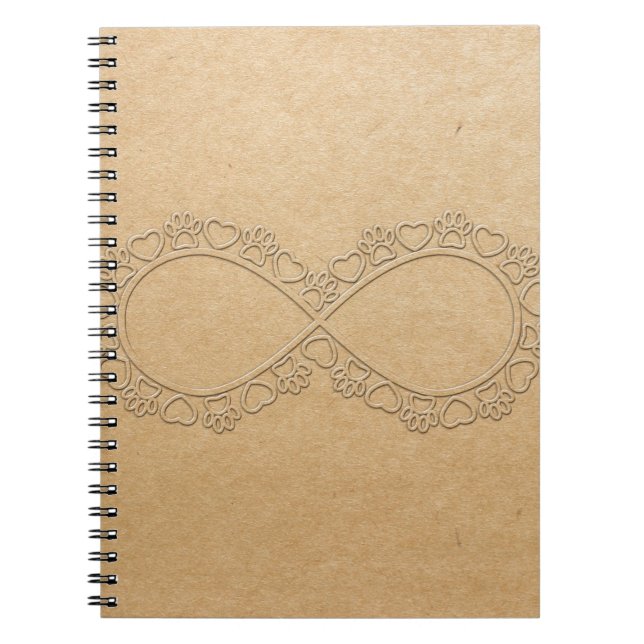 Infinite Love Dog Paw Print Notebook (Front)