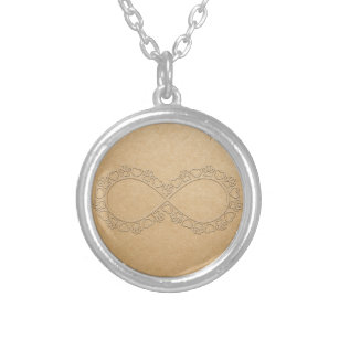 Infinite Love Dog Paw Print Silver Plated Necklace