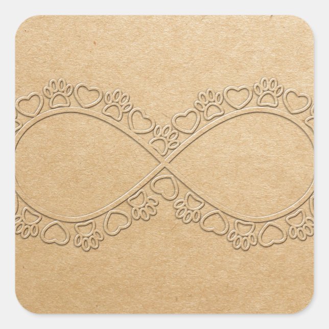 Infinite Love Dog Paw Print Square Sticker (Front)