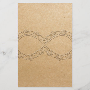 Infinite Love Dog Paw Print Stationery