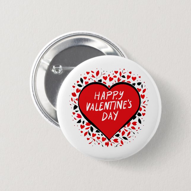 Infinite Love on Valentine's Day 2 Inch Round Button (Front & Back)