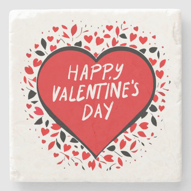 Infinite Love on Valentine's Day Stone Coaster (Front)