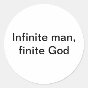 Infinite man, finite God Hankamer Artjunkhaus Yoga Classic Round Sticker