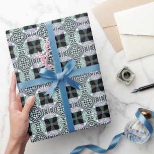 Infinite Mirage of Four-Petal Glass Shine Mandala Wrapping Paper