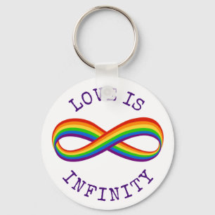 Infinite Rainbow Love Symbol Custom Gay Pride Keychain