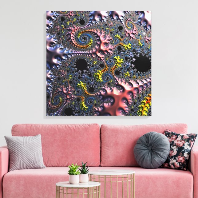Infinite Spiral Realms Canvas Print (Insitu(LivingRoom))