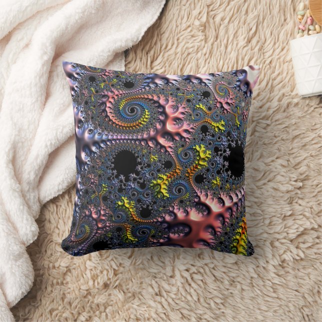 Infinite Spiral Realms Throw Pillow (Blanket)