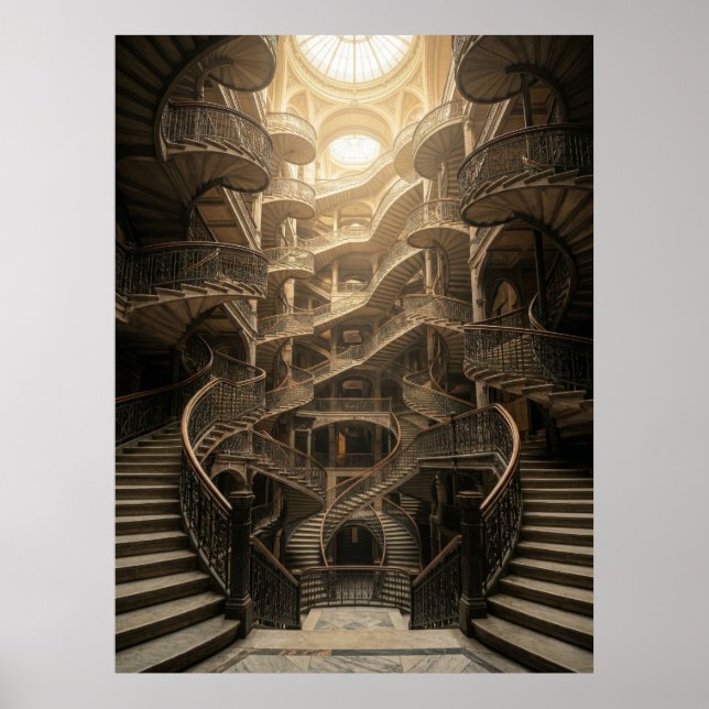 Infinite Staircase Grand Architecture Poster (Front)