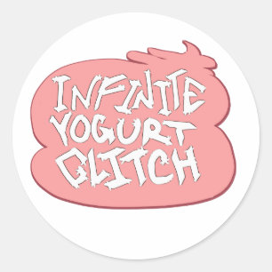 Infinite Yogurt Glitch (strawberry) Classic Round Sticker