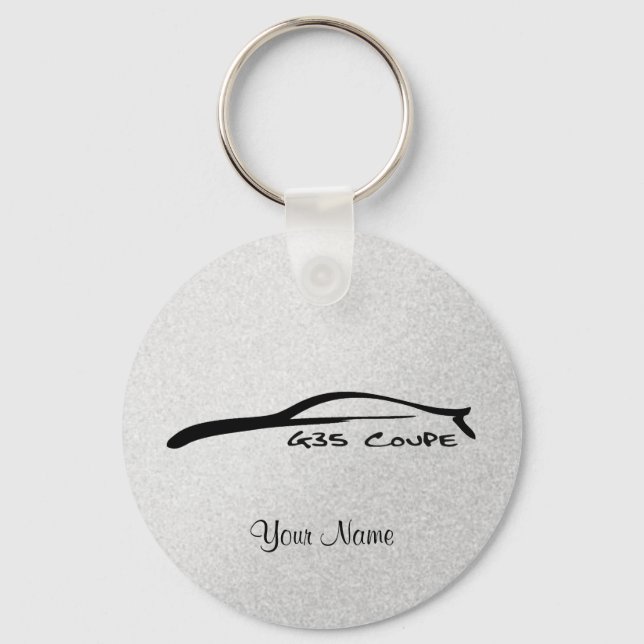 Infiniti G35 Coupe Silhouette Key-Chain (Silver) Keychain (Front)