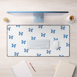 Infinity Blue Butterflies: Symbol of Love Desk Mat