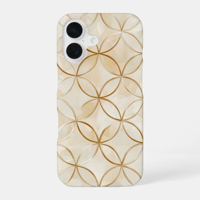 Infinity Circles Grid iPhone 16 Case (Back)