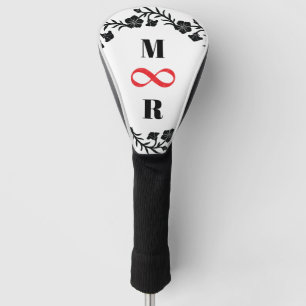 Infinity Couple R & M Black Minimalism Silhouette Golf Head Cover