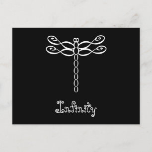 Infinity Dragonfly white design Postcard