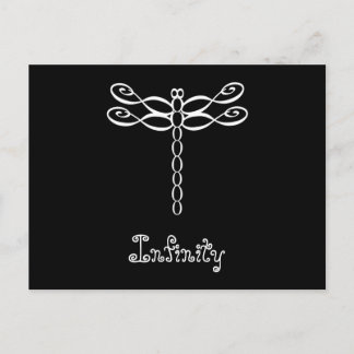 Infinity Dragonfly white design Postcard