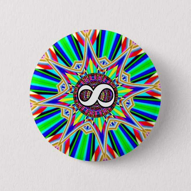 Infinity Eight Star 2 Inch Round Button (Front)