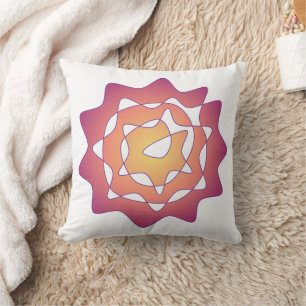 Infinity Flower Pink Yellow Perpetual Art Throw Pillow