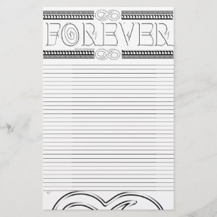 Infinity Forever Lined Black & White Stationary Stationery