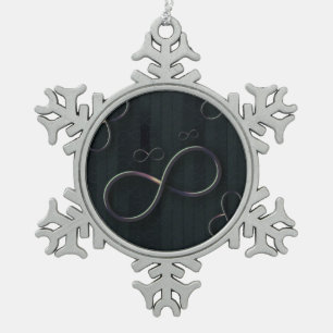 Infinity   Geek Gifts Snowflake Pewter Christmas Ornament