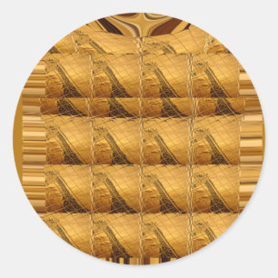 Infinity Golden Giraffe Animal Motif Art Print Classic Round Sticker