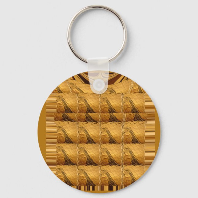 Infinity Golden Giraffe Animal Motif Art Print Keychain (Front)