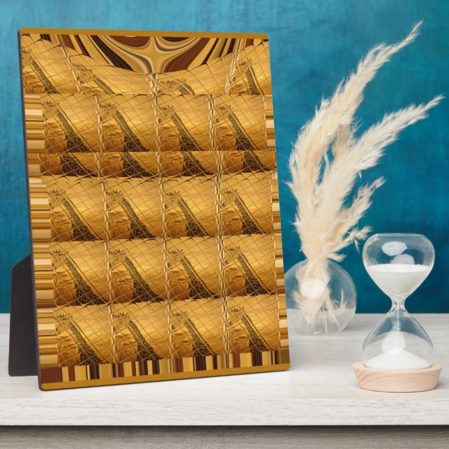 Infinity Golden Giraffe Animal Motif Art Print Plaque (Side)
