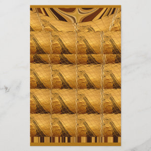 Infinity Golden Giraffe Animal Motif Art Print Stationery