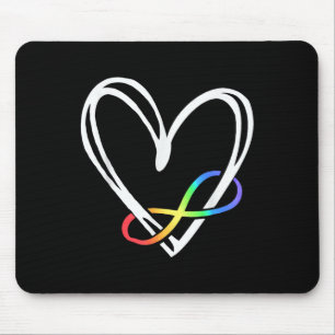 Infinity Heart Autism Awareness Love Needs No Word Mouse Pad