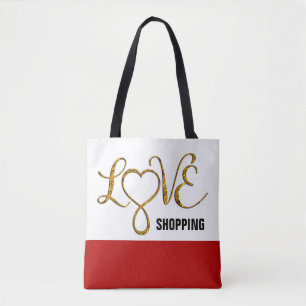 Infinity Heart Lemniscate - LOVE gold Tote Bag