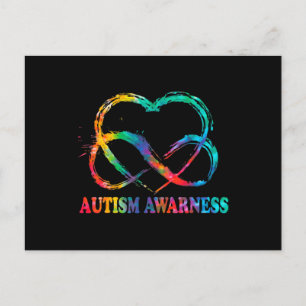 Infinity Heart Love Autism Awareness Needs No Word Postcard
