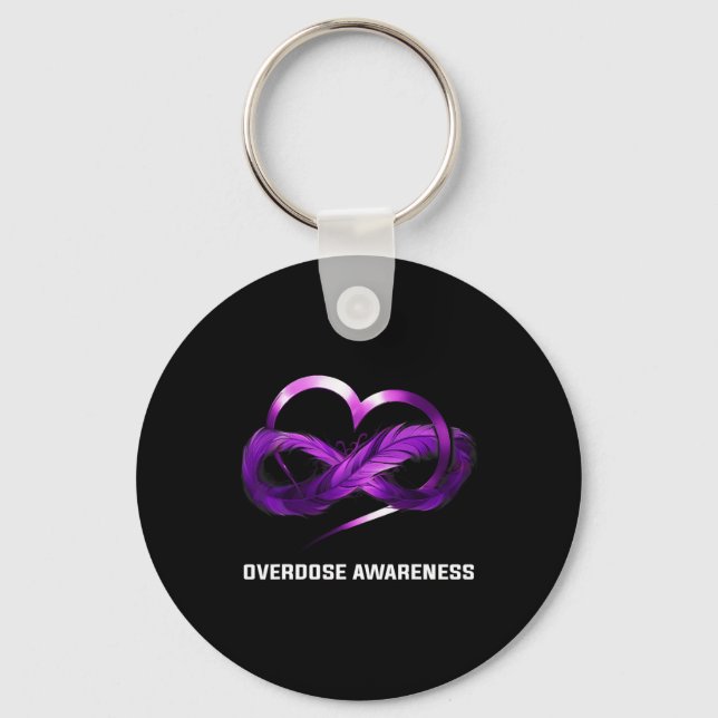 Infinity Heart Overdose Awareness  Keychain (Front)