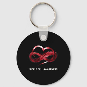 Infinity Heart Sickle Cell Awareness  Keychain