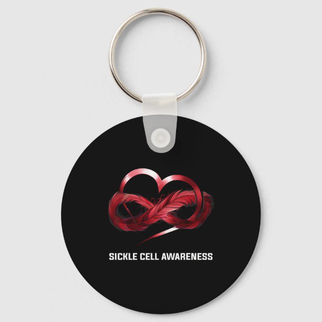 Infinity Heart Sickle Cell Awareness  Keychain (Front)
