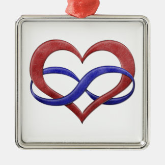 Infinity Heart Symbol Polyamory Pride Flag Colours Metal Ornament