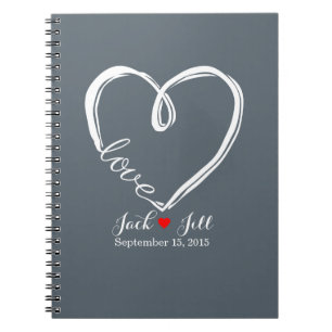 infinity heart wedding guest book planner notebook