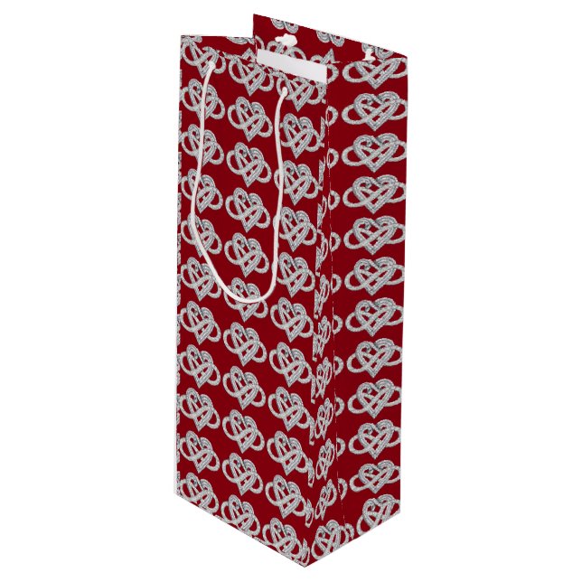 Infinity Heart Wine Gift Bag (Front Angled)