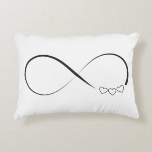 Infinity hearts symbol accent pillow