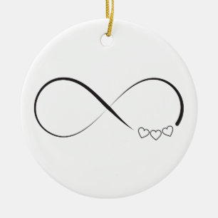 Infinity hearts symbol ceramic ornament