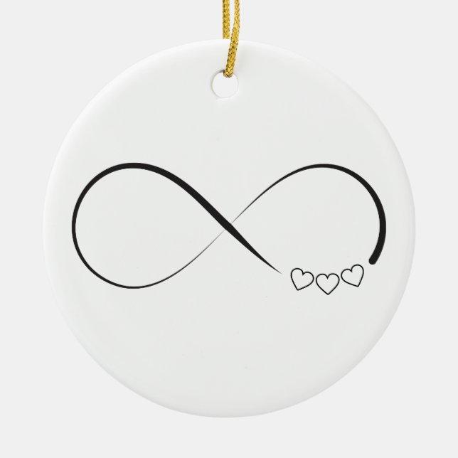 Infinity hearts symbol ceramic ornament (Front)