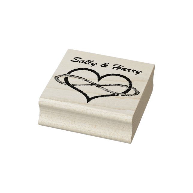 Infinity lemniscate heart BiColor gold silver Rubber Stamp (Stamp)