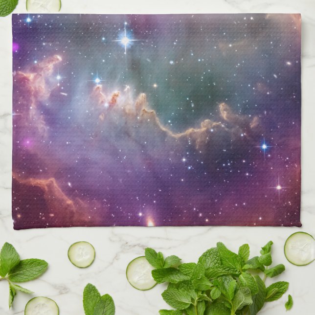 Infinity loop and galaxy space hipster background kitchen towel (Folded)