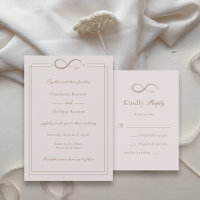 Infinity Love Custom Initials Pink Wedding RSVP