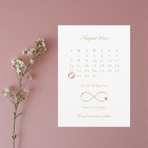 Infinity Love Double Happiness Calendar Wedding  Save The Date