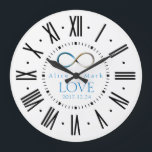 Infinity Love | Forever Gifts Large Clock<br><div class="desc">Science Symbol design - great for students,  mathematicians,  math/science teachers,  professors,  researchers or for all you scientist types out there!</div>