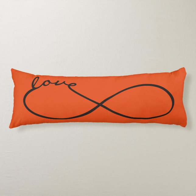 Infinity Love Lemniscate black + your backgr. Body Pillow (Front)