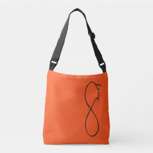 Infinity Love Lemniscate black + your backgr. Crossbody Bag