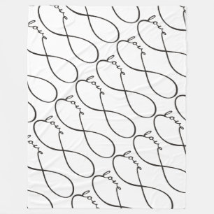 Infinity Love Lemniscate black + your backgr. Fleece Blanket