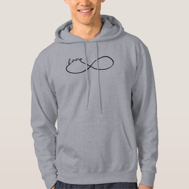 Infinity Love Lemniscate black + your backgr. Hoodie (Front)